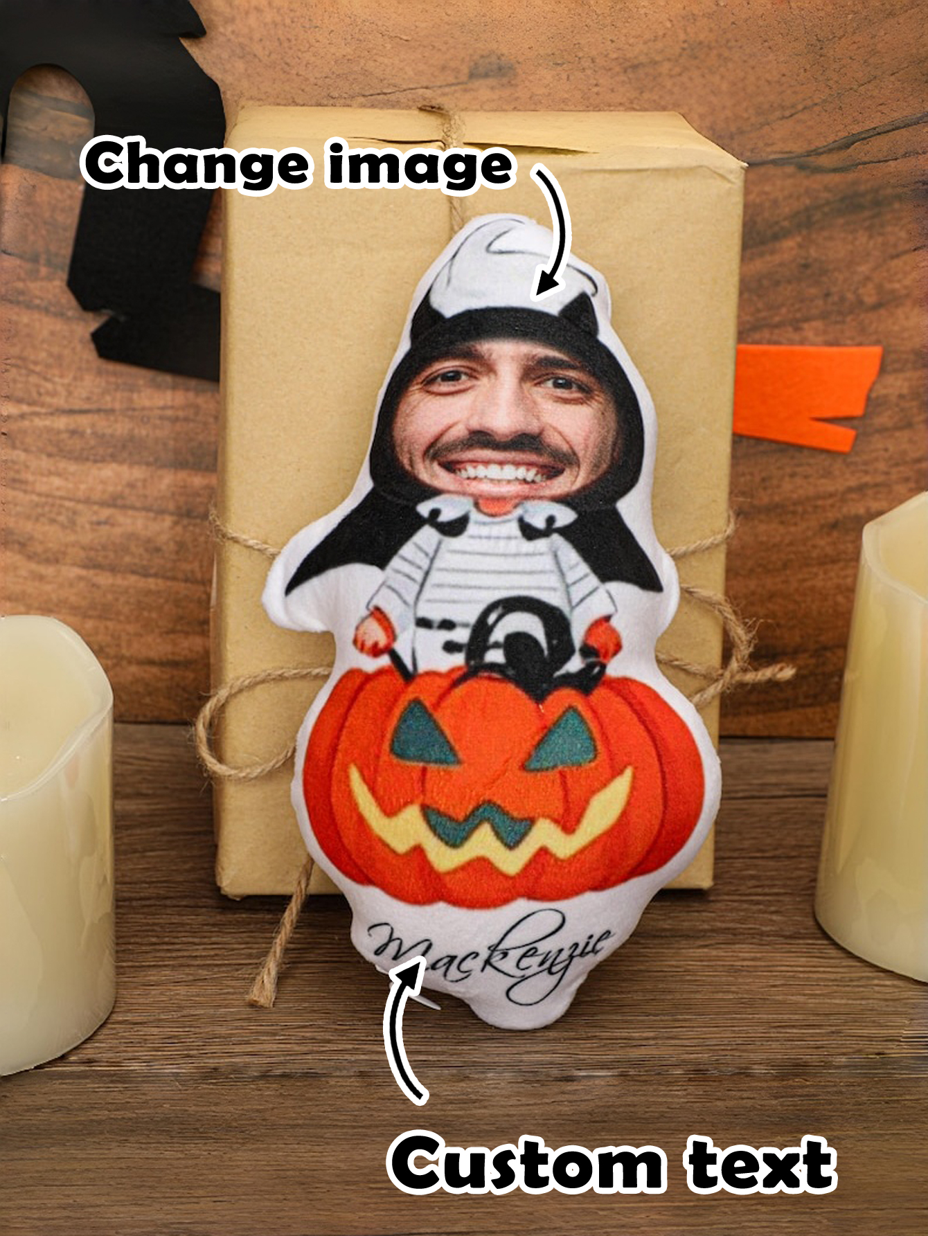 Personalized Halloween Photo Pillow